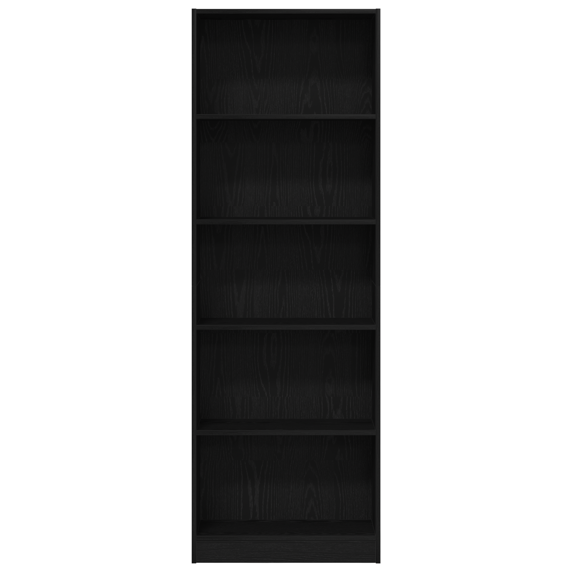 Boekenkast Zwart Eiken 60 x 24 x 176 cm Bewerkt hout is nu te koop bij PeponiXL, paradijselijk wonen!
