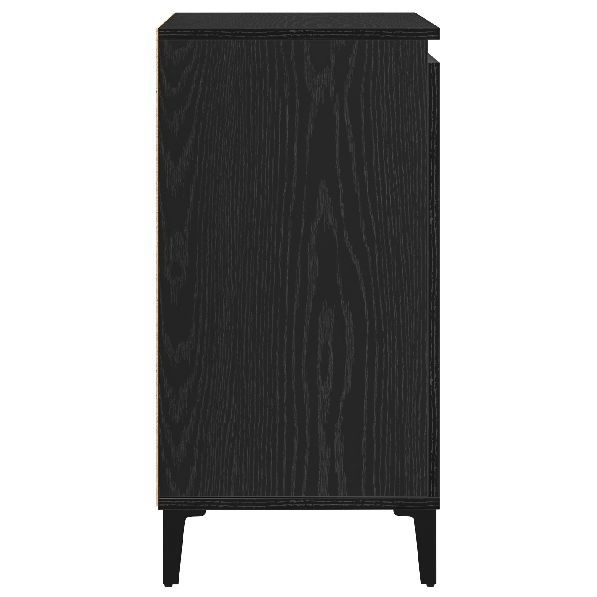 Dressoir Zwart Eiken 60 x 35 x 70 cm Bewerkt hout is nu te koop bij PeponiXL, paradijselijk wonen!
