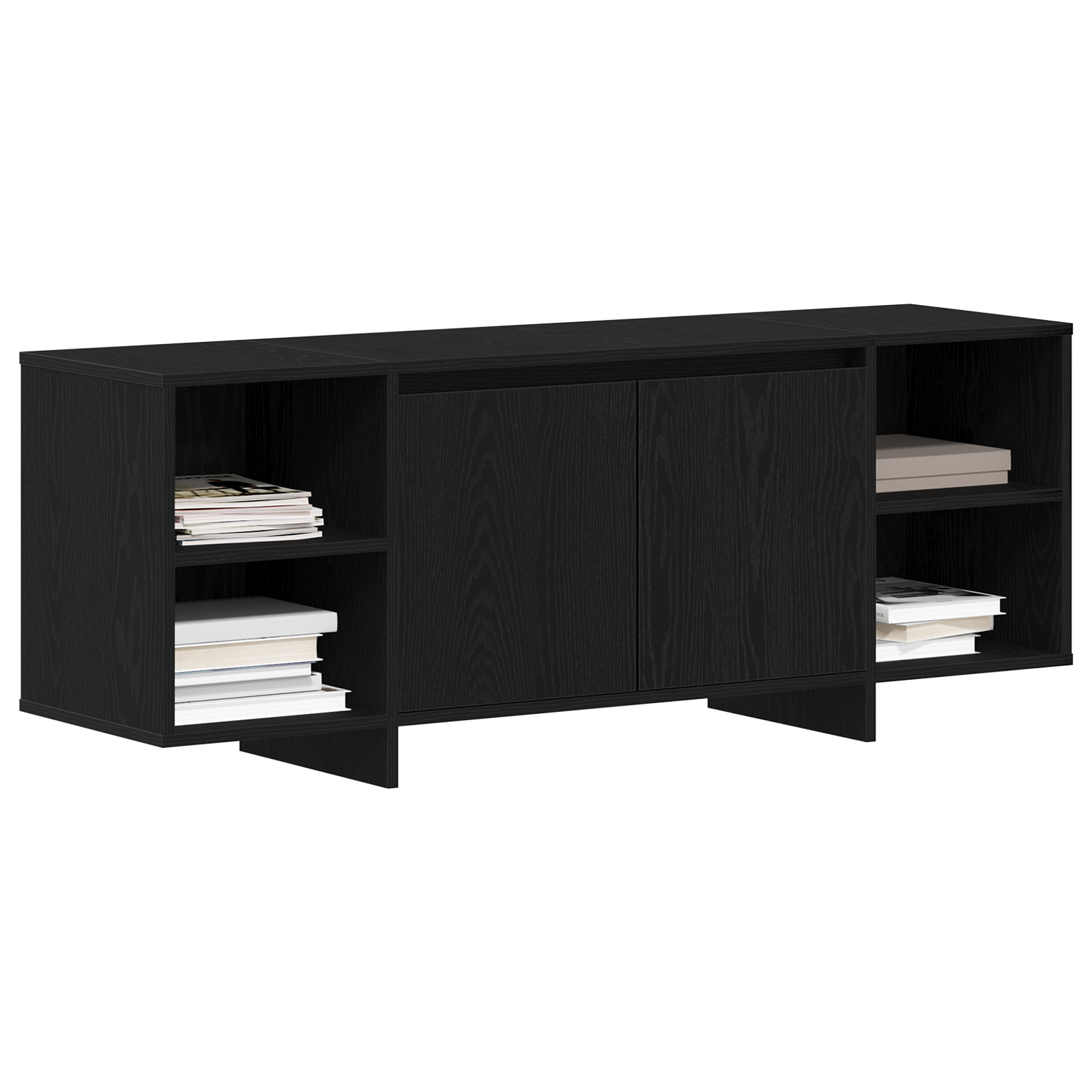 TV-kast Zwart Eiken 120 x 30 x 40,5 cm Bewerkt hout is nu te koop bij PeponiXL, paradijselijk wonen!