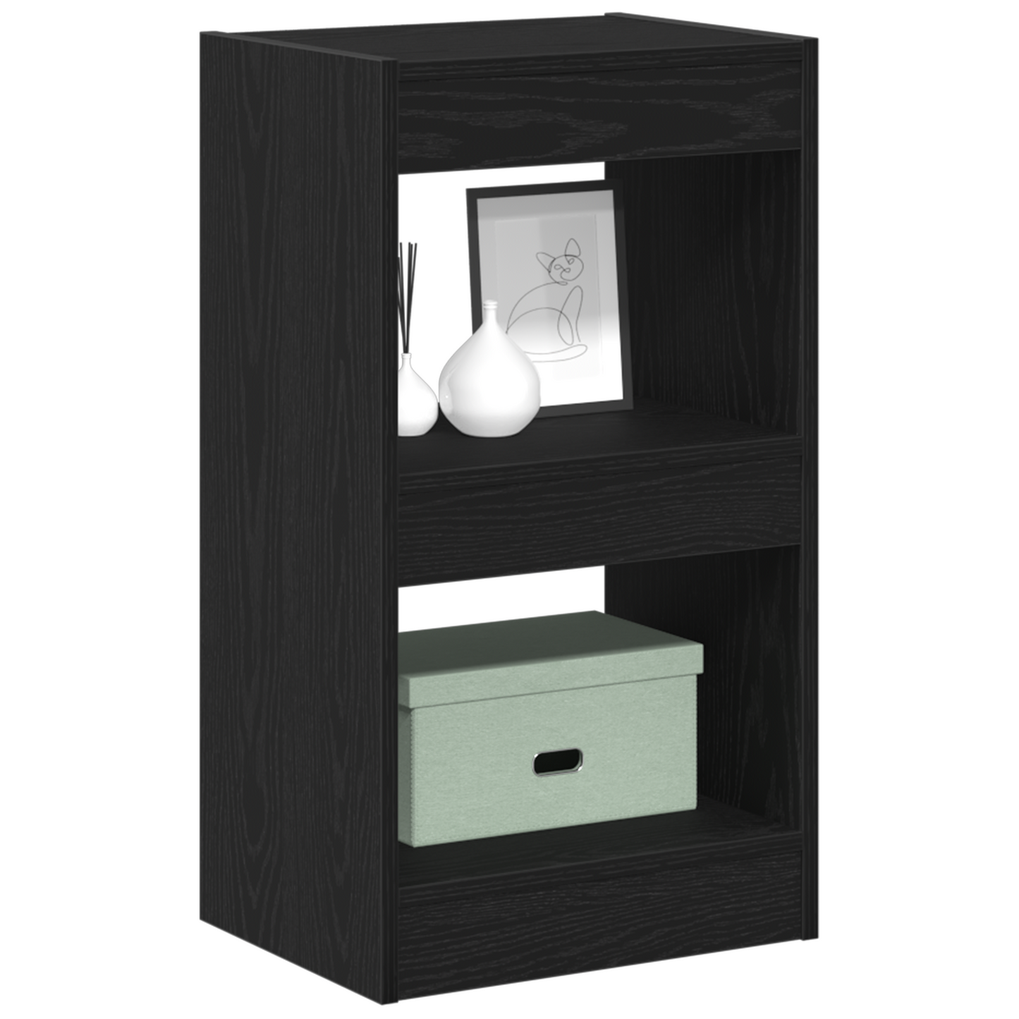 Boekenkast Zwart Eiken 40 x 30 x 71,5 cm Bewerkt hout is nu te koop bij PeponiXL, paradijselijk wonen!
