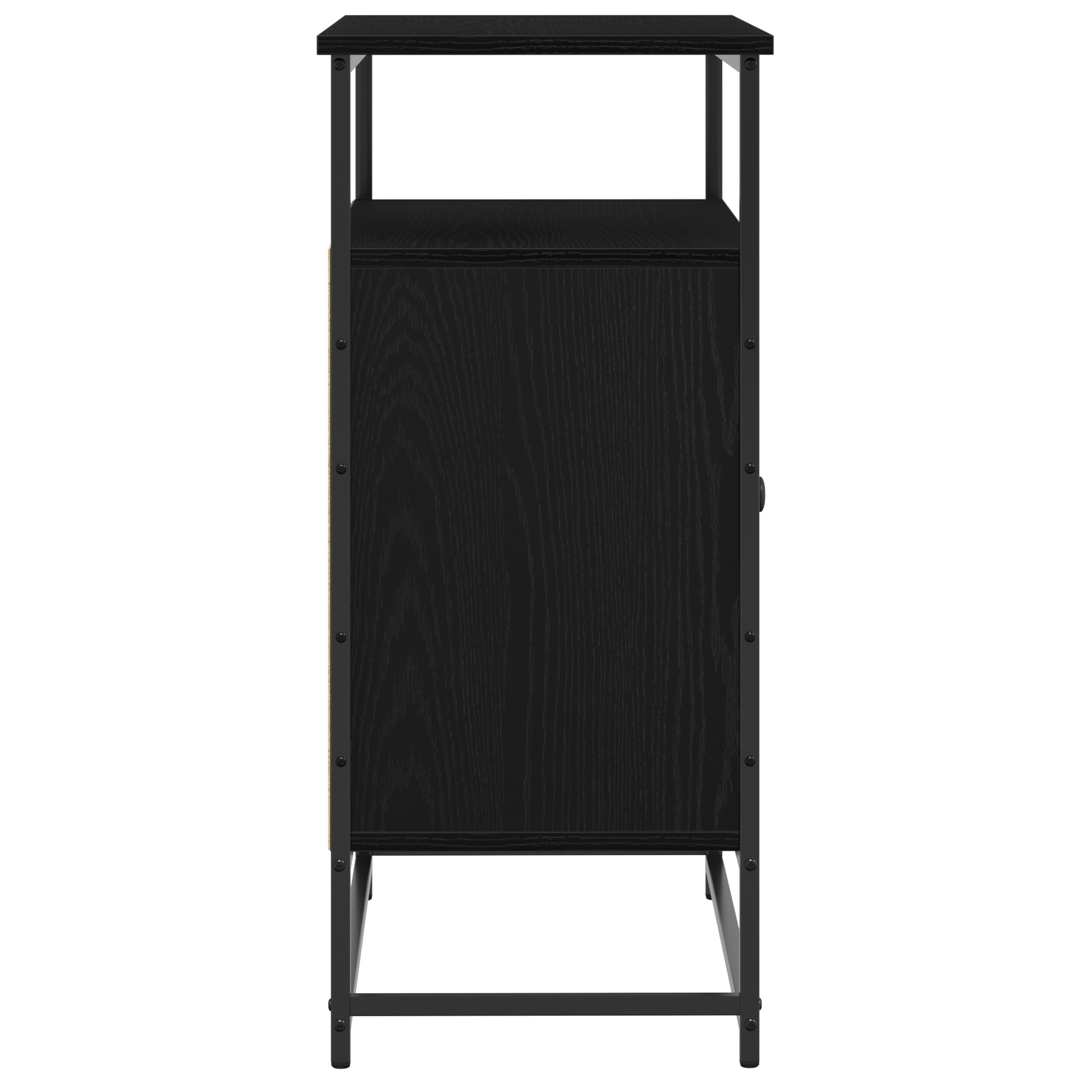 Dressoir Zwart Eiken 69 x 35 x 80 cm Bewerkt hout is nu te koop bij PeponiXL, paradijselijk wonen!