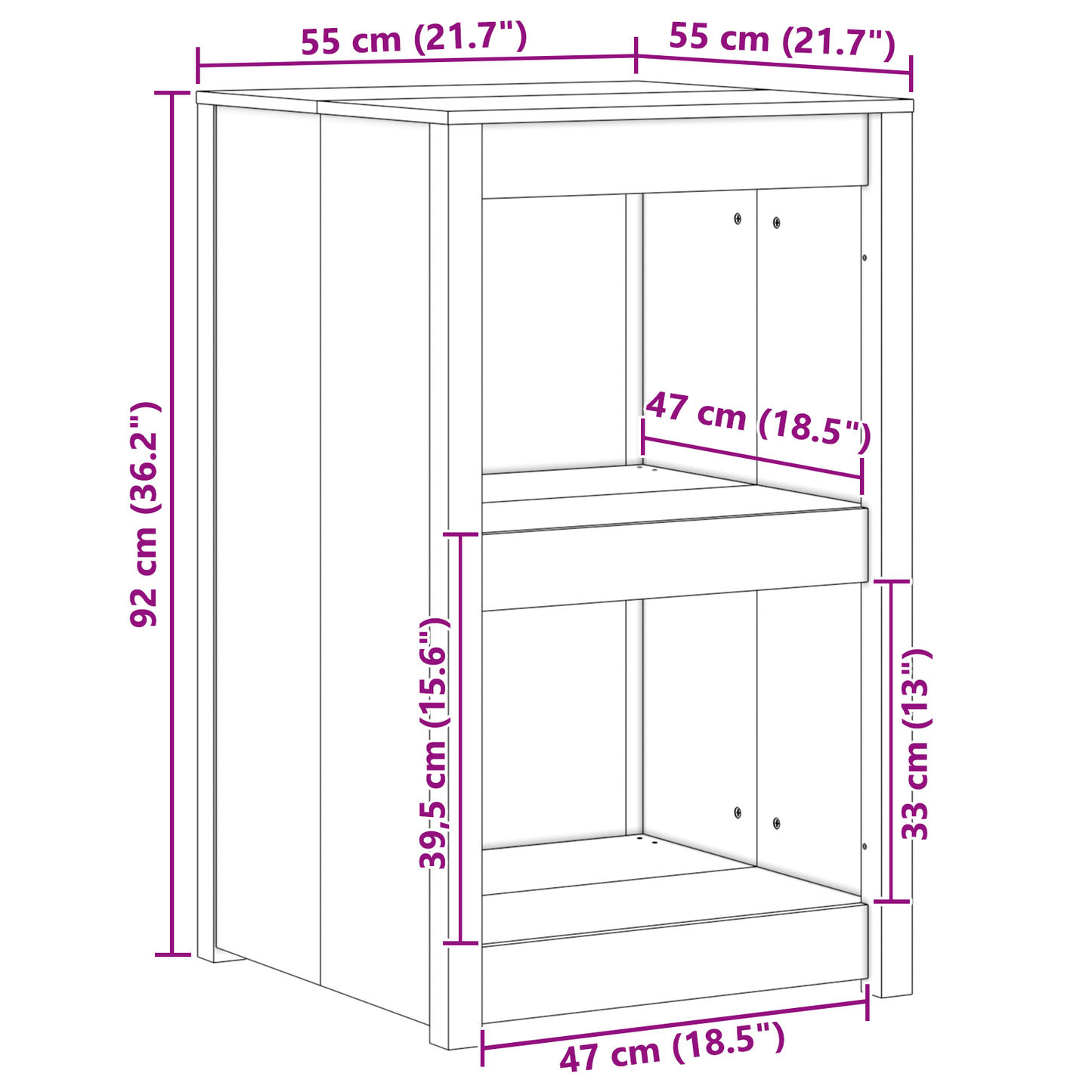 Keukenkast met plank MEPPEL Bruin Eiken 55 x 55 x 92 cm is nu te koop bij PeponiXL, paradijselijk wonen!