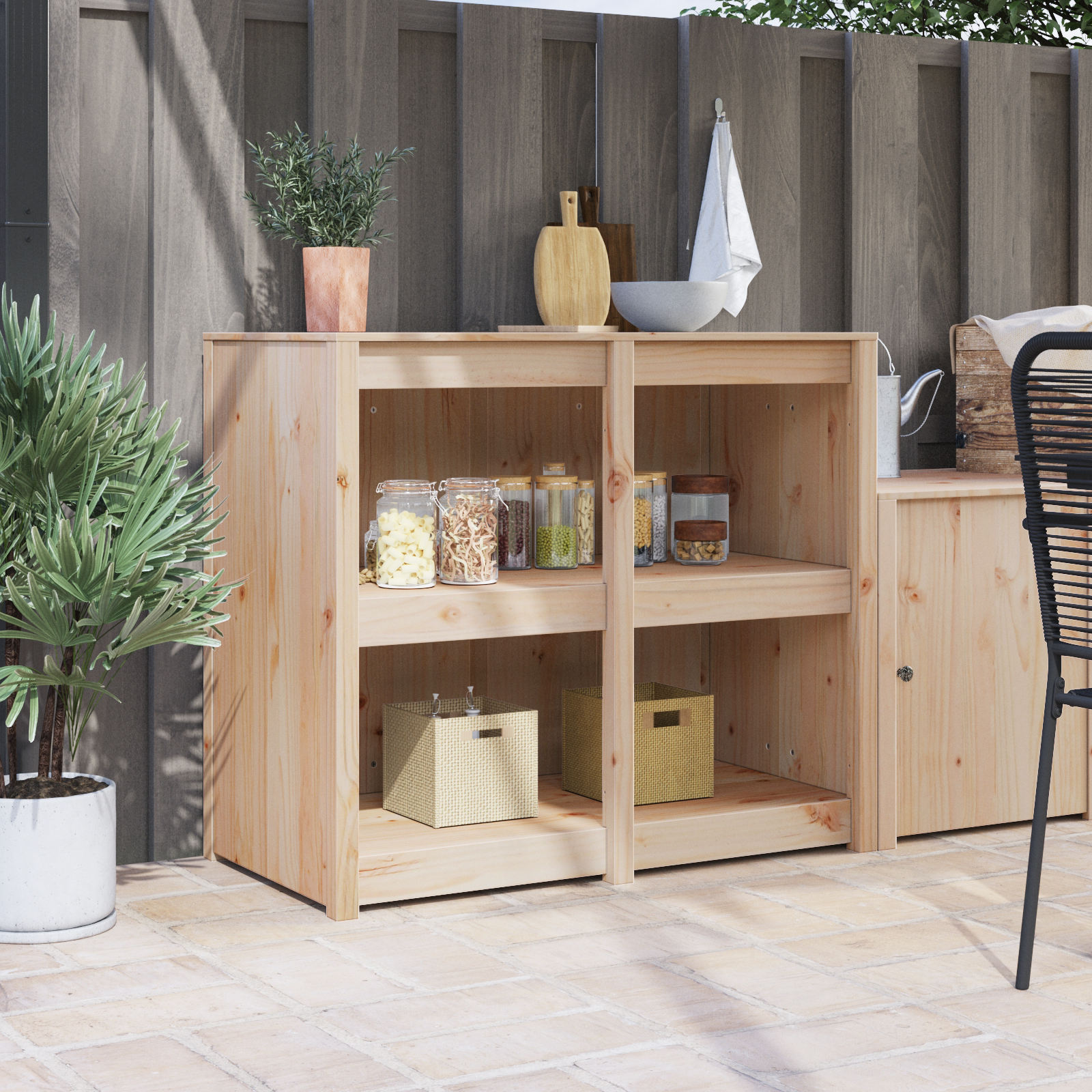 Keukenkast met plank MEPPEL Bruin Eiken 106 x 55 x 92 cm is nu te koop bij PeponiXL, paradijselijk wonen!