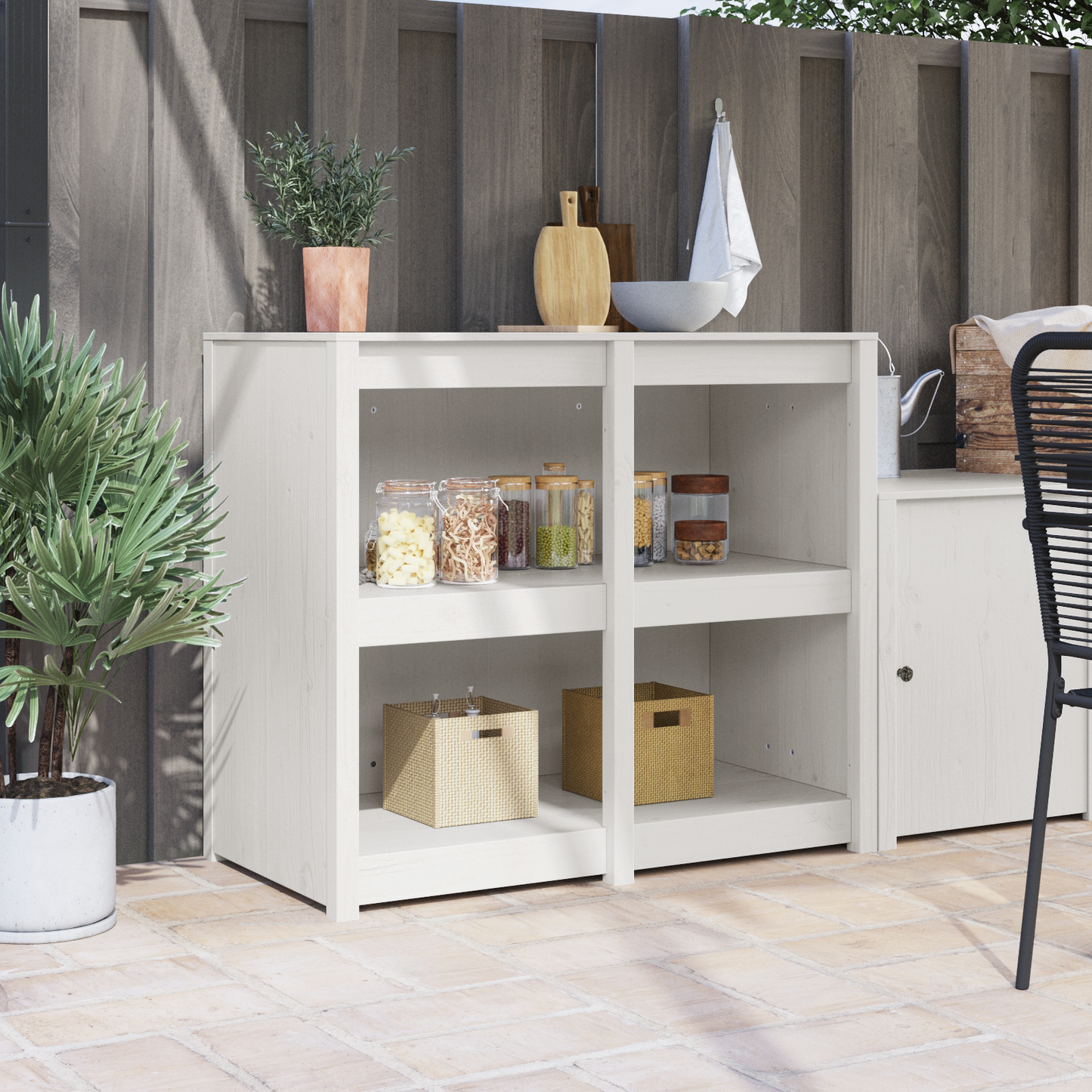 Keukenkast MEPPEL Warmwit 106 x 55 x 92 cm Massief grenenhout is nu te koop bij PeponiXL, paradijselijk wonen!