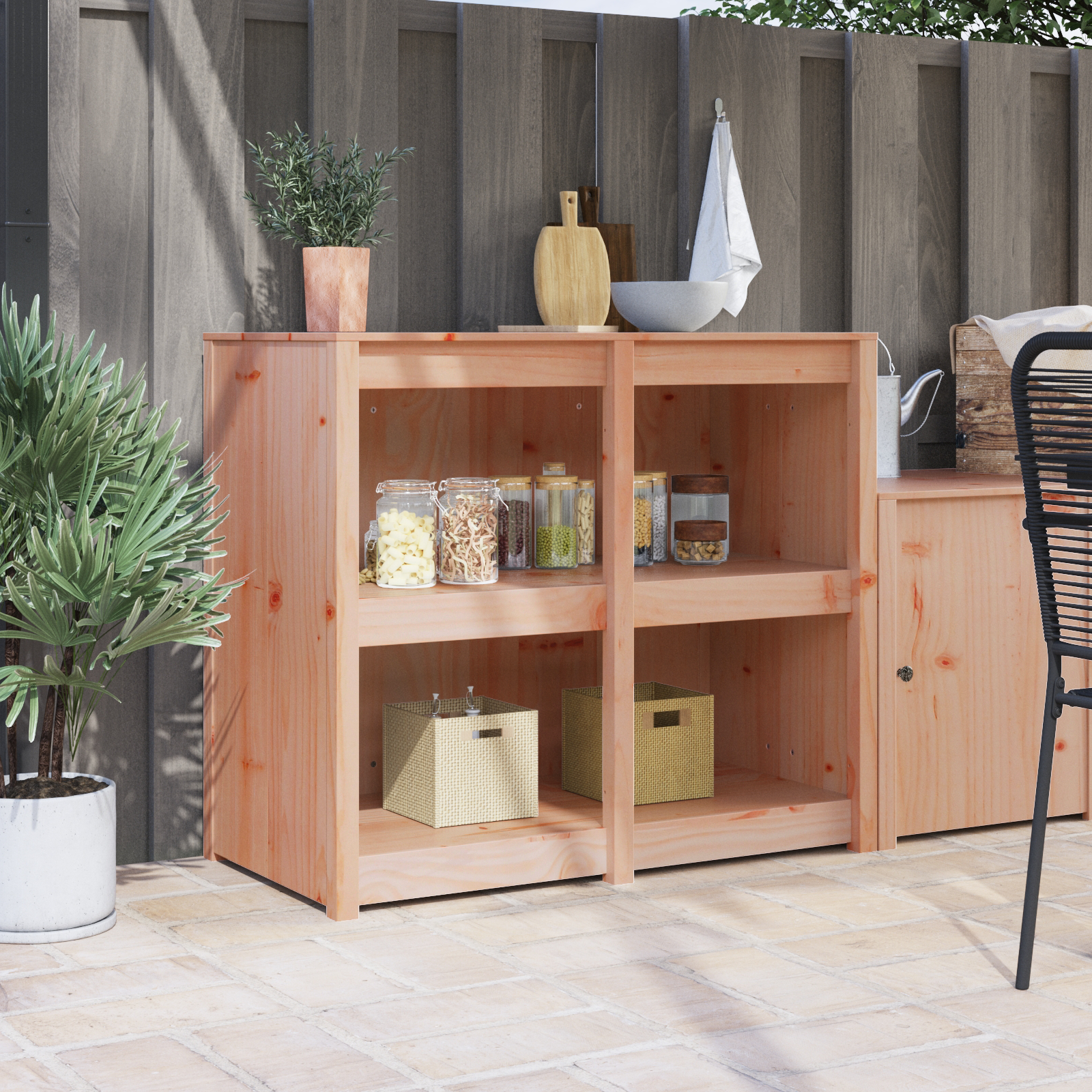 Keukenkast met plank MEPPEL Bruin Eiken 106 x 55 x 92 cm is nu te koop bij PeponiXL, paradijselijk wonen!
