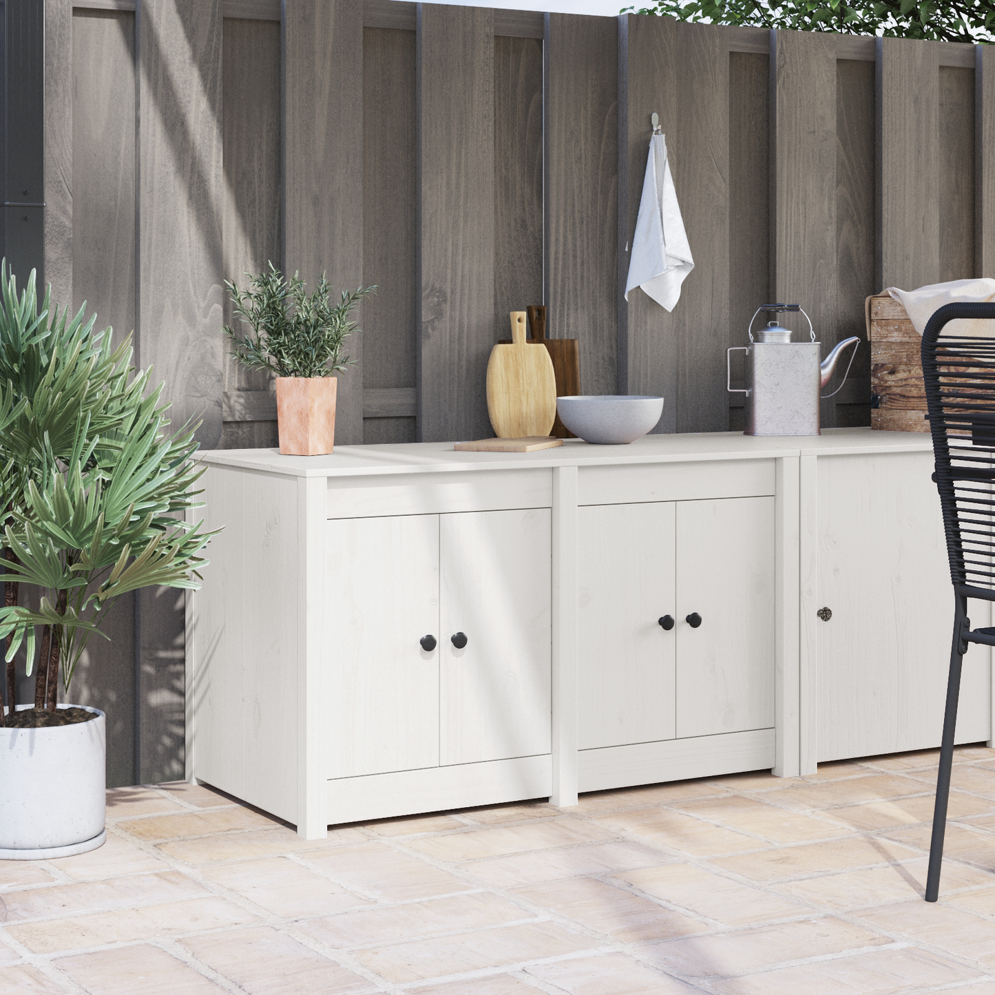 Keukenkast MEPPEL Wit 106 x 55 x 64 cm Massief grenenhout is nu te koop bij PeponiXL, paradijselijk wonen!