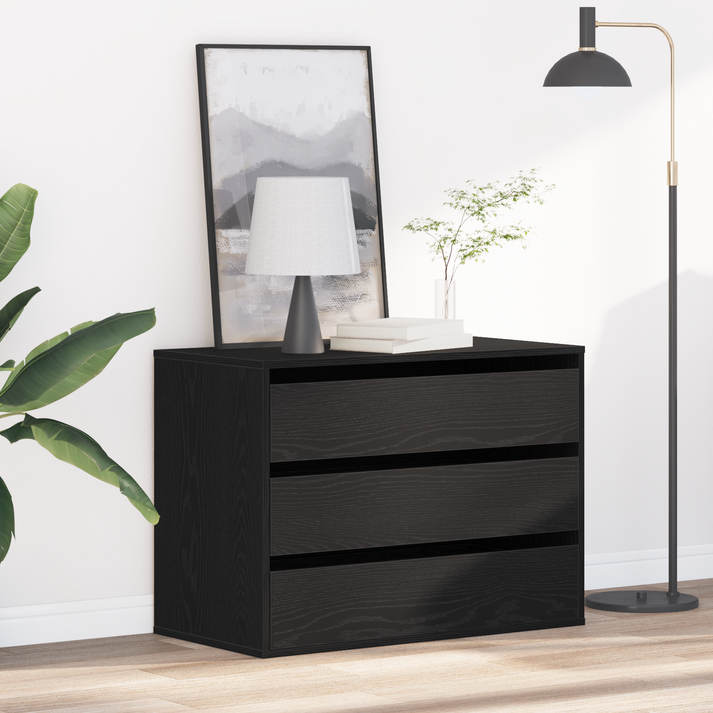 Ladenkast met lade Zwart 80 x 41 x 58 cm Bewerkt hout is nu te koop bij PeponiXL, paradijselijk wonen!