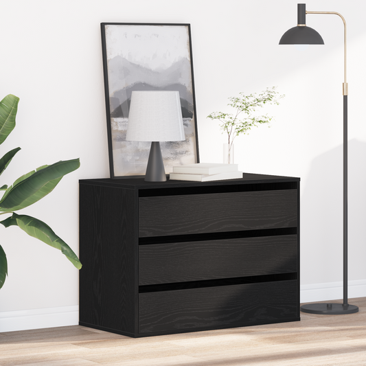 Ladenkast met lade Zwart 80 x 41 x 58 cm Bewerkt hout is nu te koop bij PeponiXL, paradijselijk wonen!