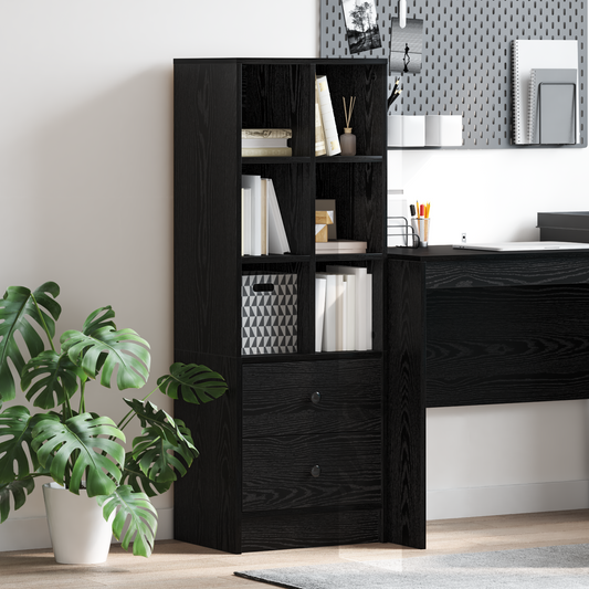 Hoge kast met lade Zwart Eiken 45,5 x 34 x 127 cm is nu te koop bij PeponiXL, paradijselijk wonen!