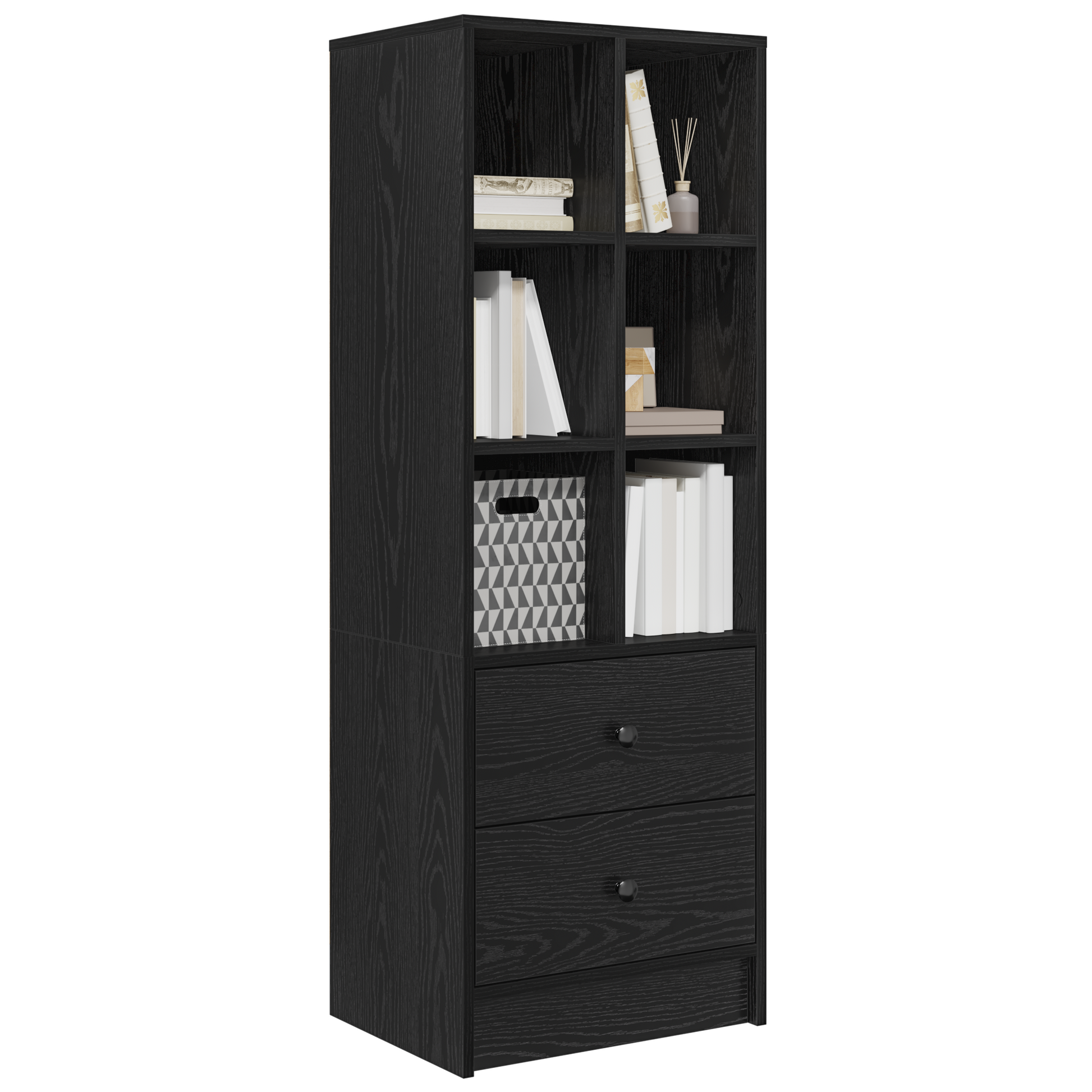 Hoge kast met lade Zwart Eiken 45,5 x 34 x 127 cm is nu te koop bij PeponiXL, paradijselijk wonen!