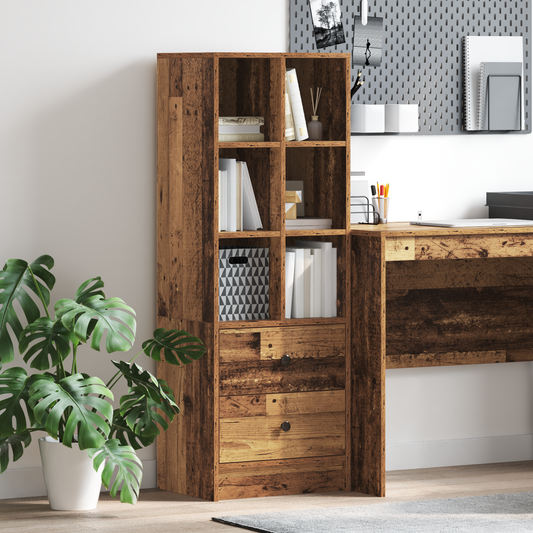 Hoge kast met lade Oudhout 45,5 x 34 x 127 cm is nu te koop bij PeponiXL, paradijselijk wonen!