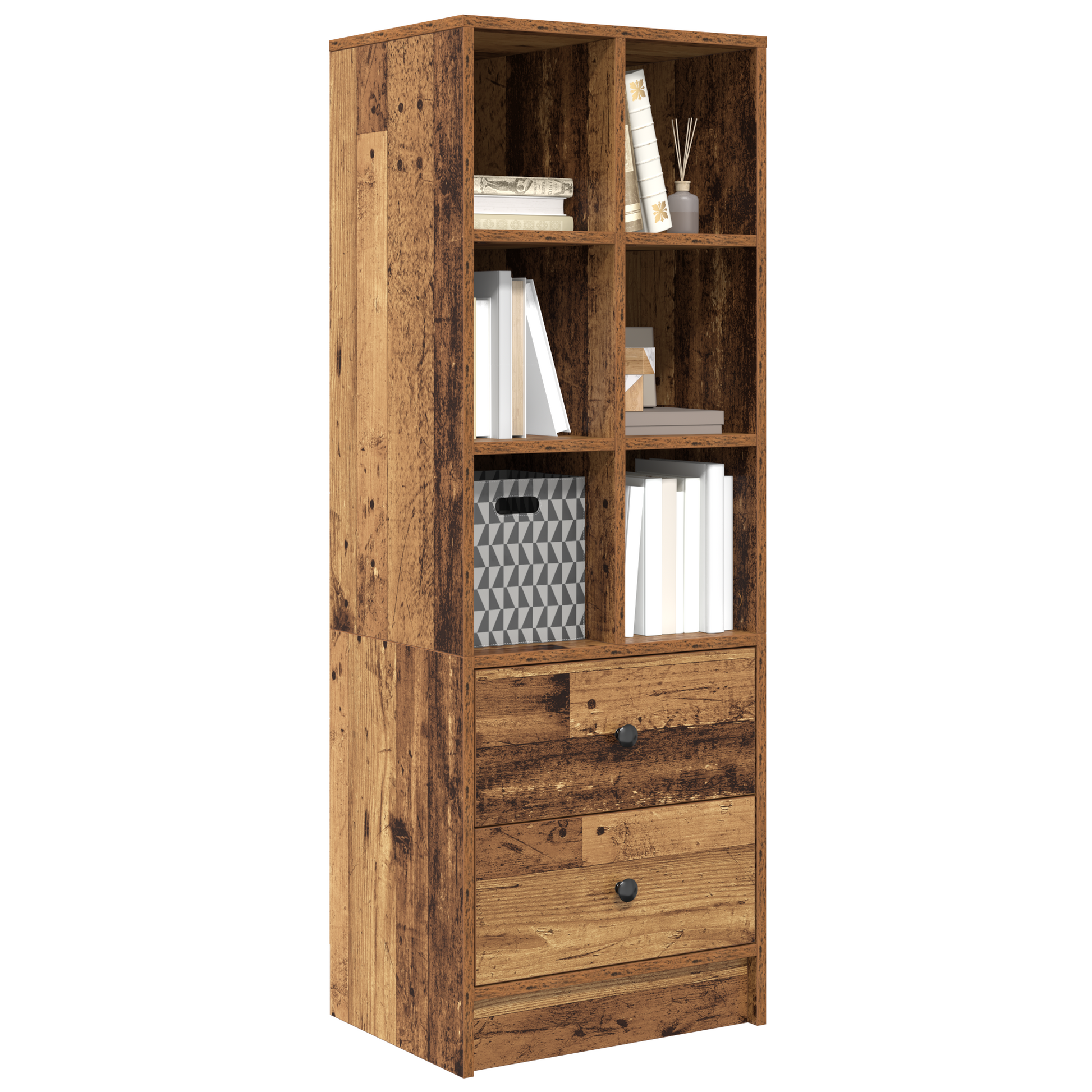 Hoge kast met lade Oudhout 45,5 x 34 x 127 cm is nu te koop bij PeponiXL, paradijselijk wonen!