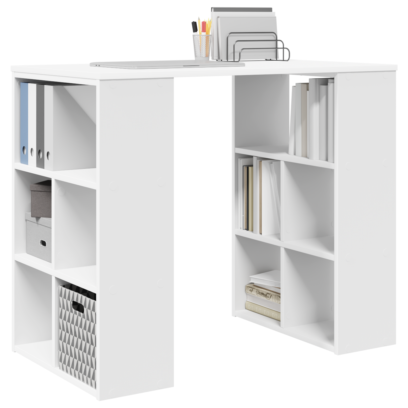 Bureau met plank met opslag Wit 90 x 50 x 75 cm Bewerkt hout is nu te koop bij PeponiXL, paradijselijk wonen!