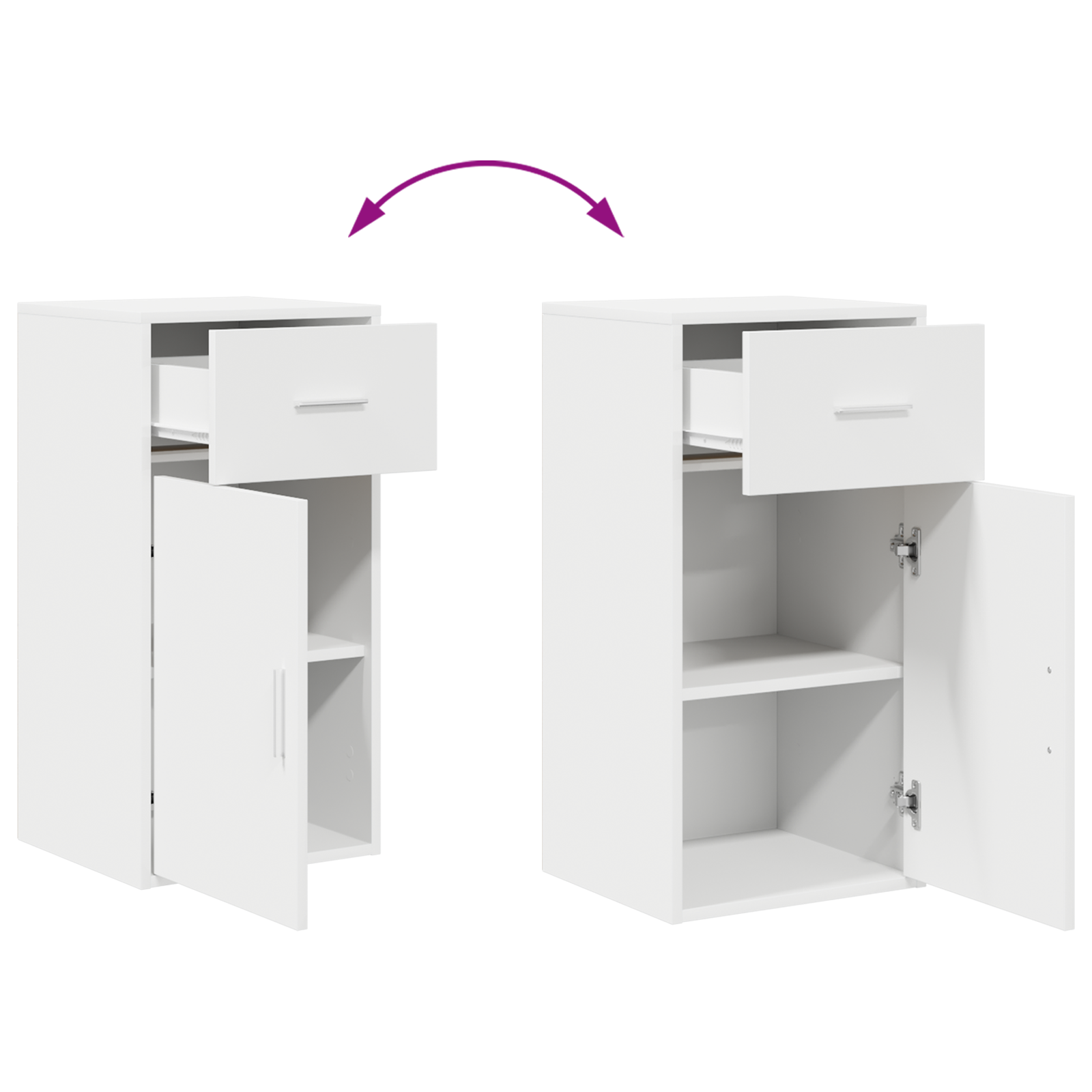 Dressoir met lade Wit 38 x 34 x 75 cm is nu te koop bij PeponiXL, paradijselijk wonen!