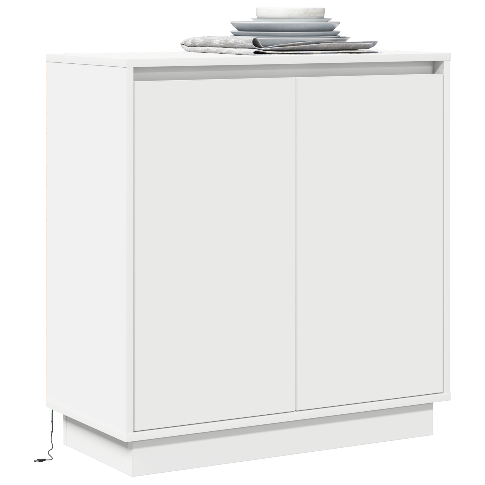 LED Sideboard voor Wit 71 x 34,5 x 75 cm Bewerkt hout is nu te koop bij PeponiXL, paradijselijk wonen!