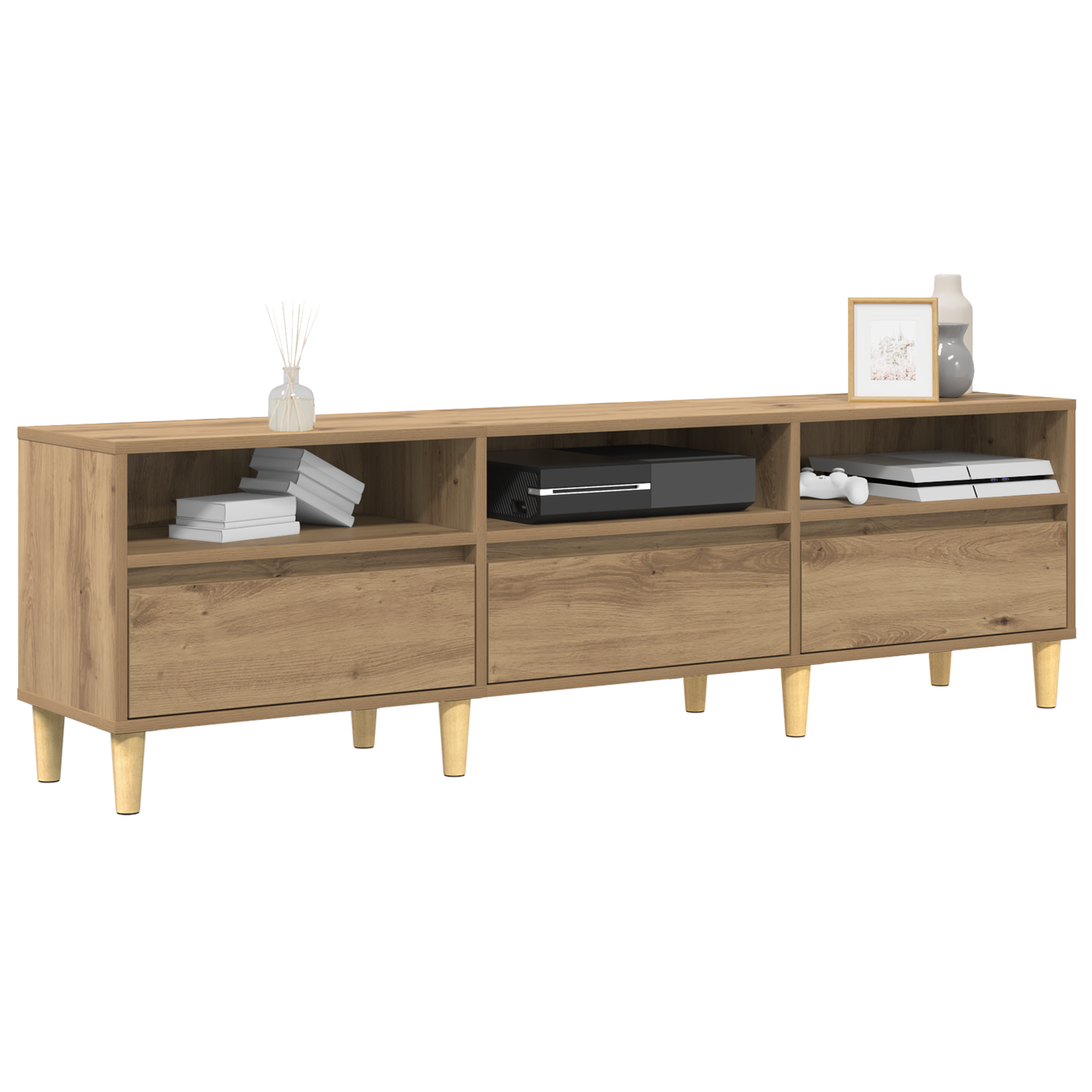 TV-kast met lade Artisan Eiken 150 x 30 x 45 cm Bewerkt hout is nu te koop bij PeponiXL, paradijselijk wonen!
