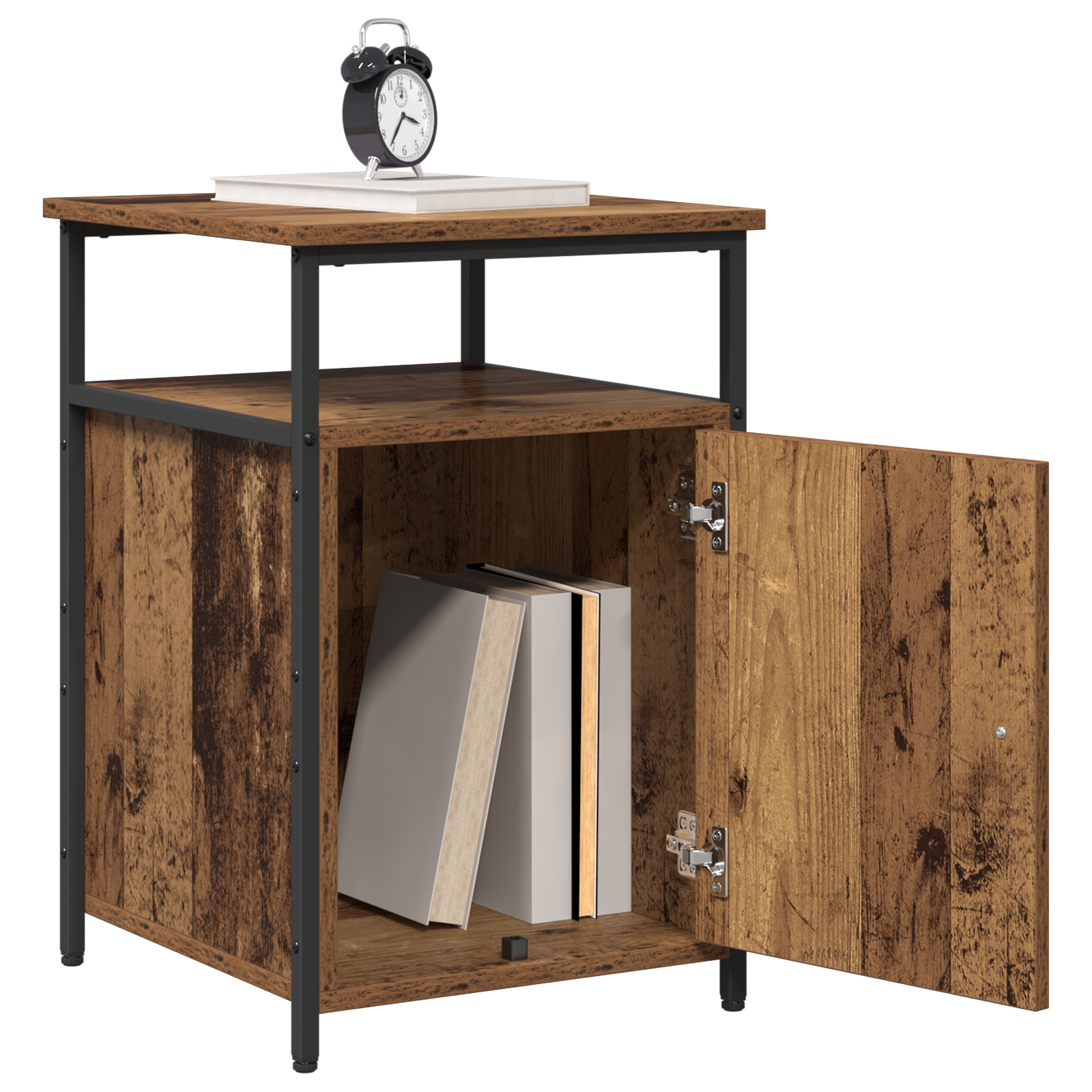 Nachtkastje met lade Oud hout Bewerkt hout is nu te koop bij PeponiXL, paradijselijk wonen!