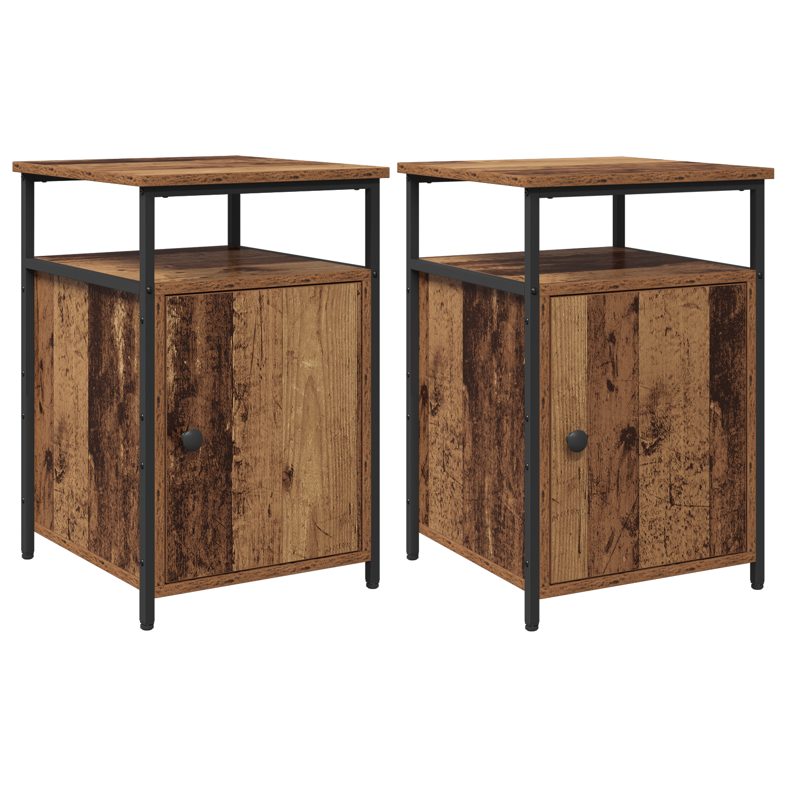 Nachtkastje met lade 2 pcs Oud hout Bewerkt hout is nu te koop bij PeponiXL, paradijselijk wonen!