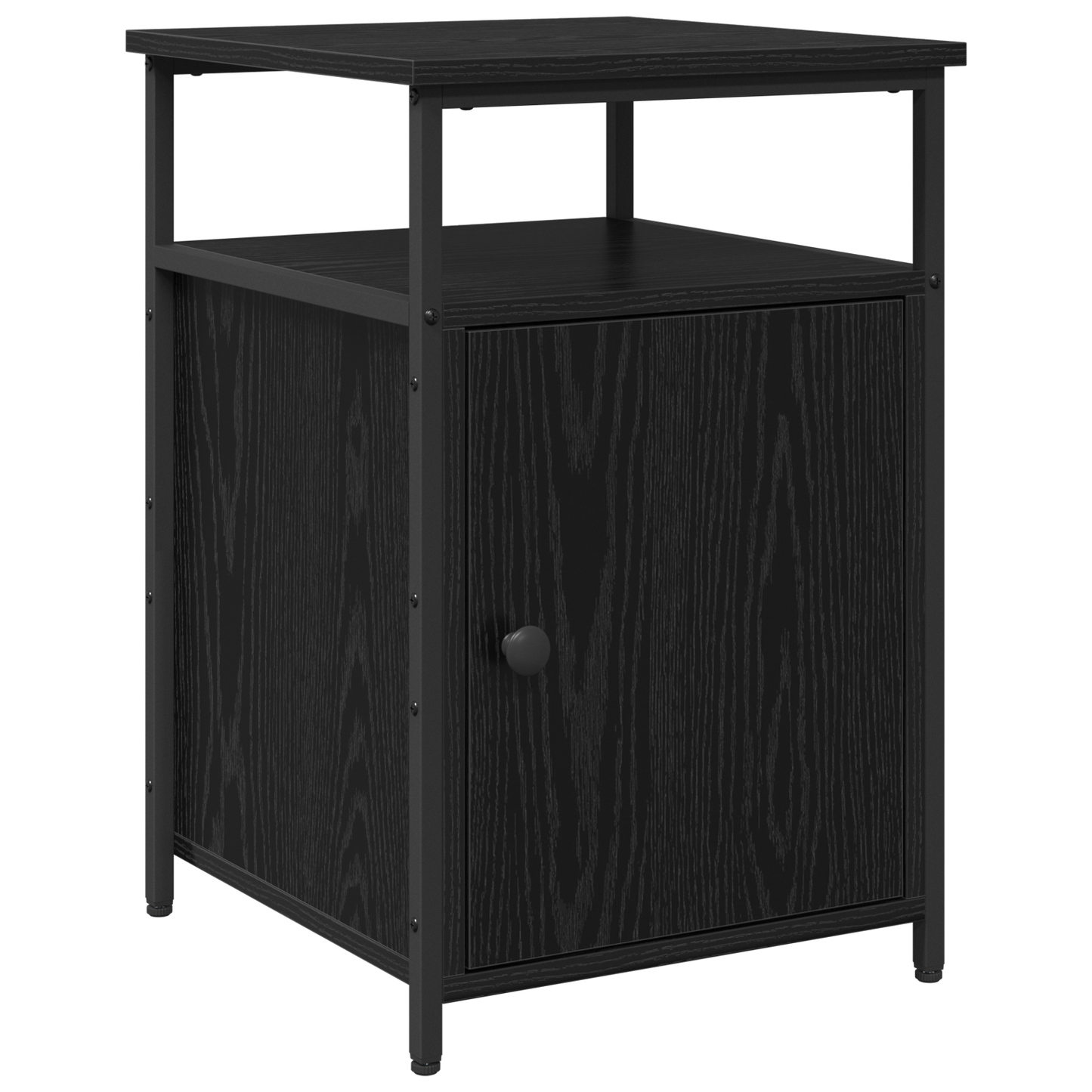 Nachtkastje met lade 2 pcs Zwart eiken Bewerkt hout is nu te koop bij PeponiXL, paradijselijk wonen!