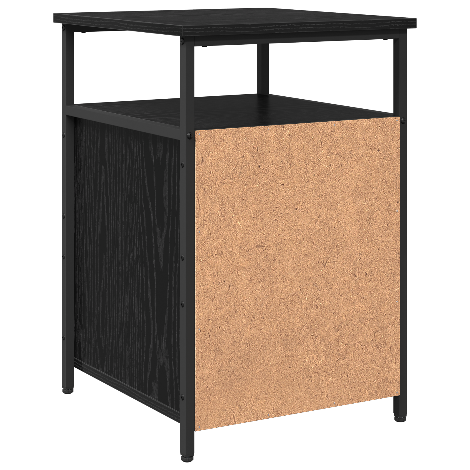 Nachtkastje met lade 2 pcs Zwart eiken Bewerkt hout is nu te koop bij PeponiXL, paradijselijk wonen!