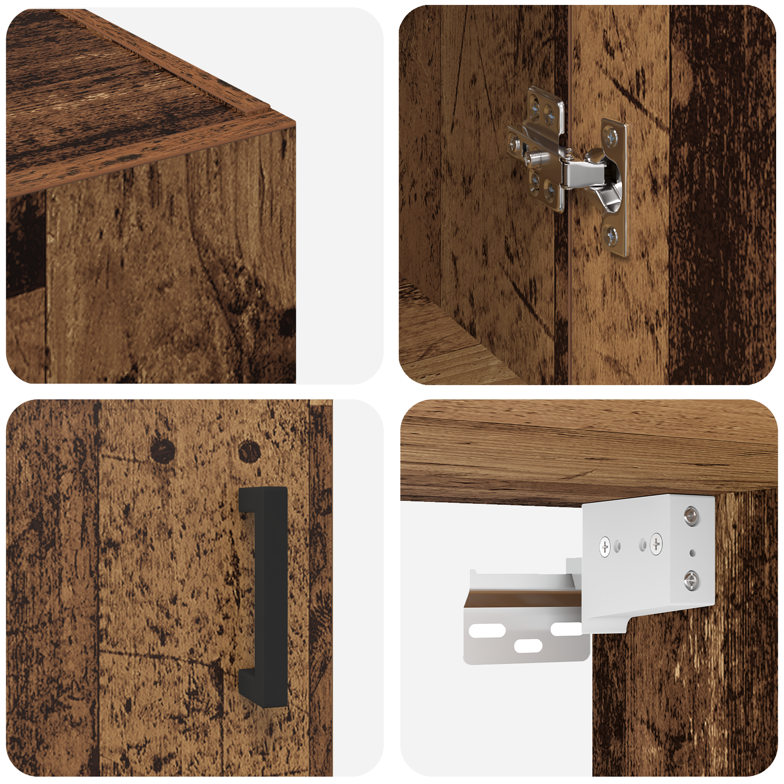 Wandkast Wandgemonteerd Oudhout 69,5 x 34 x 90 cm Bewerkt hout is nu te koop bij PeponiXL, paradijselijk wonen!