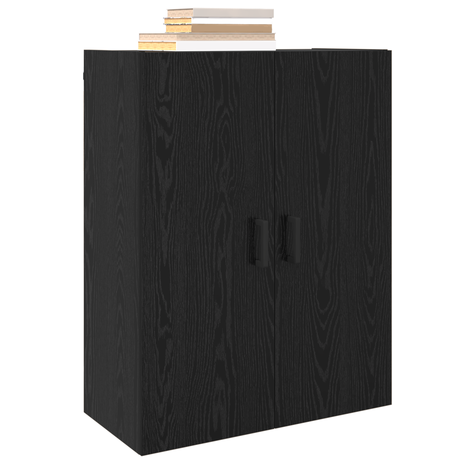 Wandkast Zwart Eiken 69,5 x 34 x 90 cm Bewerkt hout is nu te koop bij PeponiXL, paradijselijk wonen!