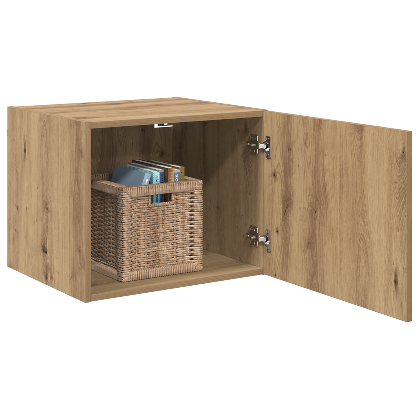 Wandkast artisanaal eikenkleurig 50 x 42.5 x 40 cm Bewerkt hout is nu te koop bij PeponiXL, paradijselijk wonen!