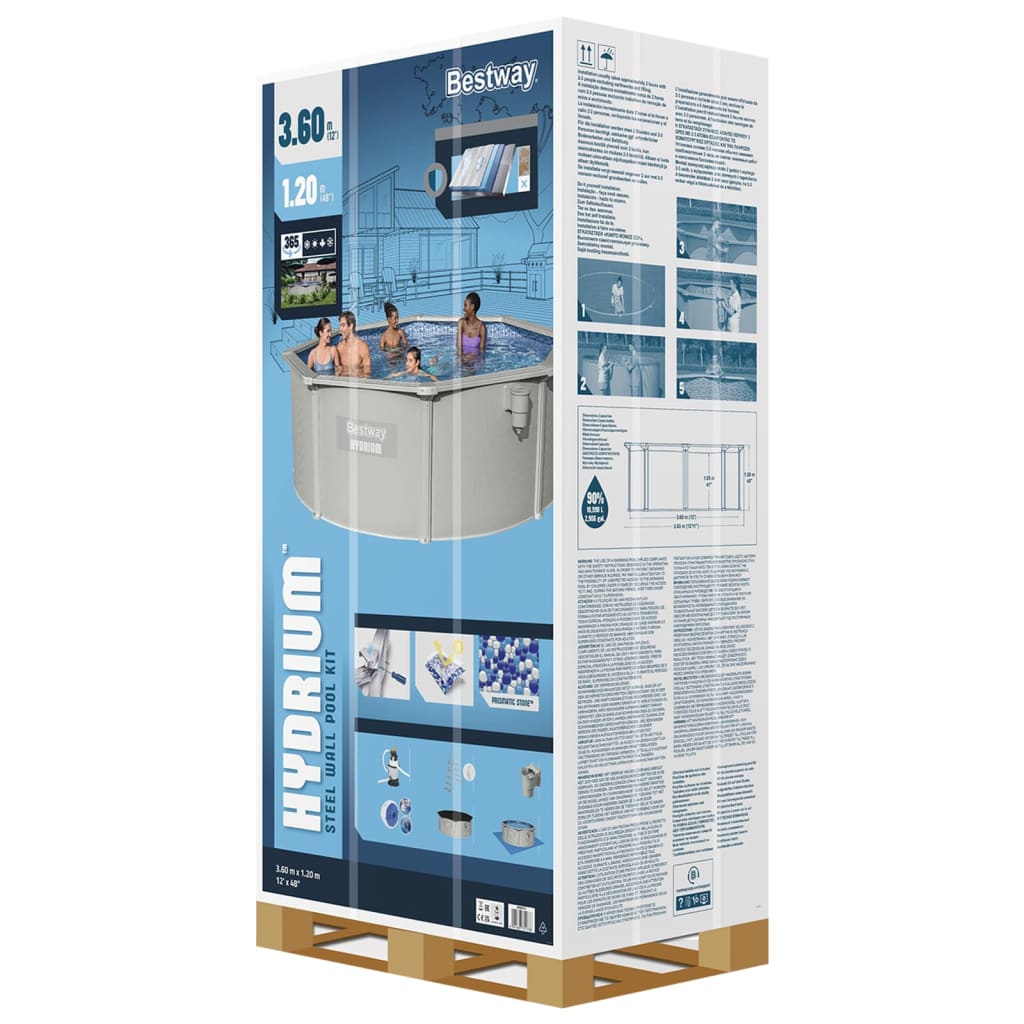 Bestway Framezwembad Hydrium bovengronds rond 360x120 cm is nu te koop bij PeponiXL, paradijselijk wonen!