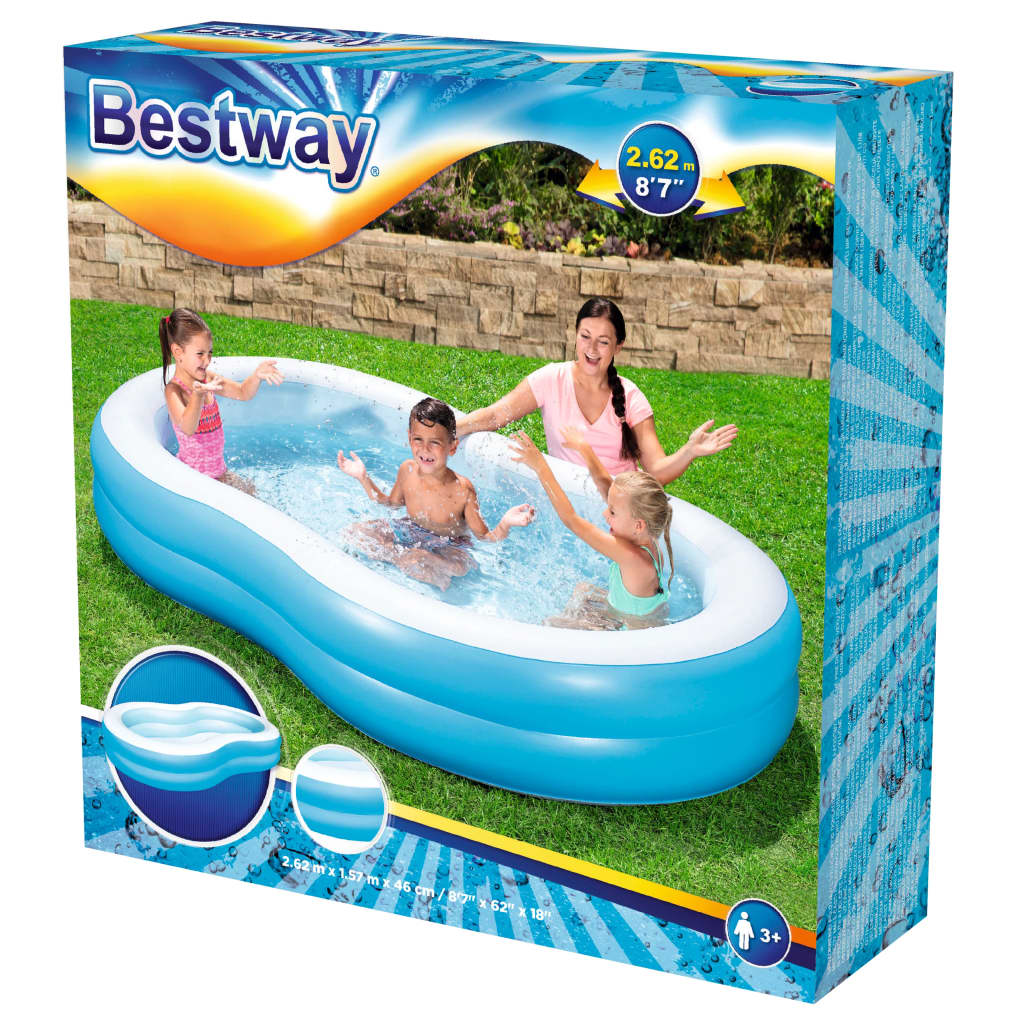 Bestway Familiezwembad Big Lagoon 262x157x46 cm is nu te koop bij PeponiXL, paradijselijk wonen!