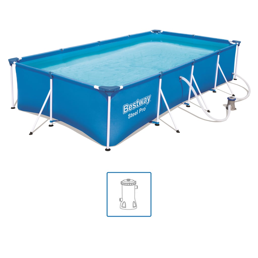 Bestway Steel Pro Zwembadset rechthoekig 400x211x81 cm 56424 is nu te koop bij PeponiXL, paradijselijk wonen!