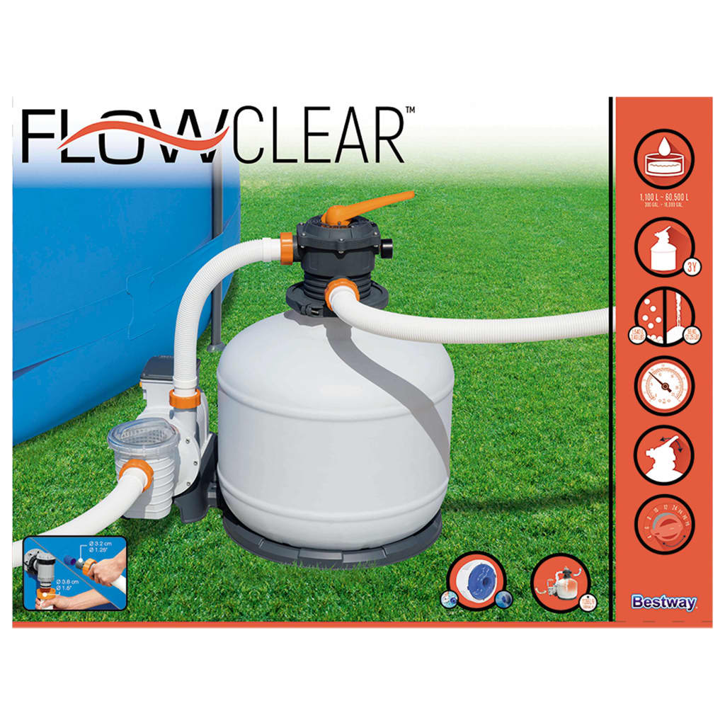 Bestway Zandfilterpomp Flowclear 11355 L/u is nu te koop bij PeponiXL, paradijselijk wonen!