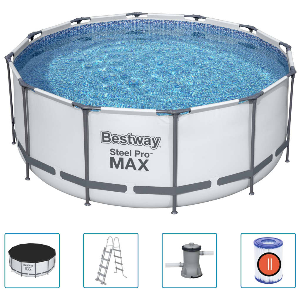 Bestway Steel Pro MAX Zwembadset rond 366x122 cm is nu te koop bij PeponiXL, paradijselijk wonen!