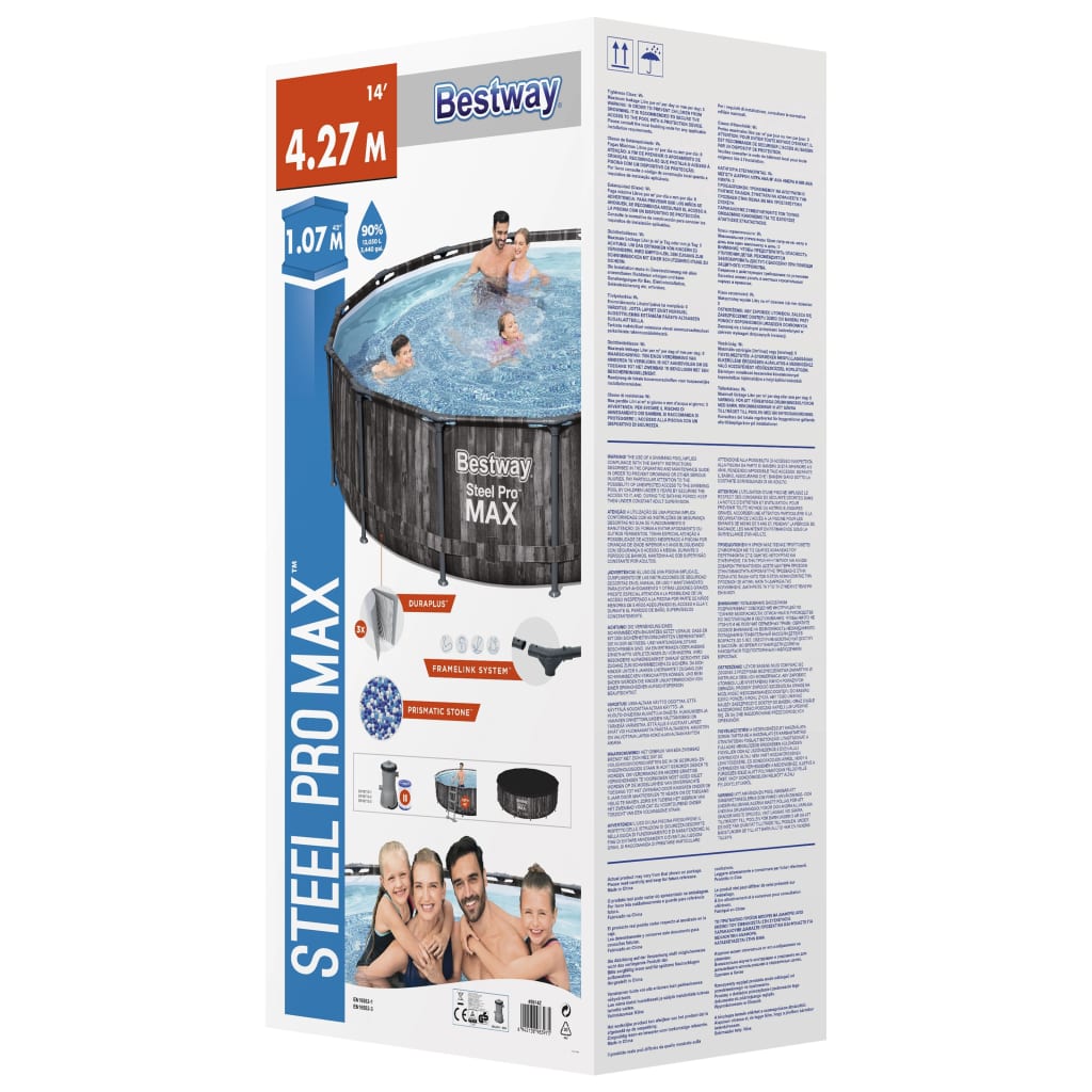 Bestway Zwembadset Steel Pro MAX rond 427x107 cm is nu te koop bij PeponiXL, paradijselijk wonen!