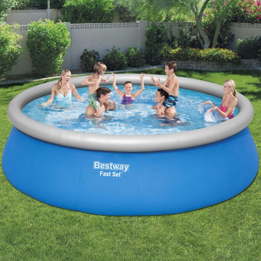 Bestway Fast Set Zwembadset opblaasbaar rond 457x122 cm is nu te koop bij PeponiXL, paradijselijk wonen!