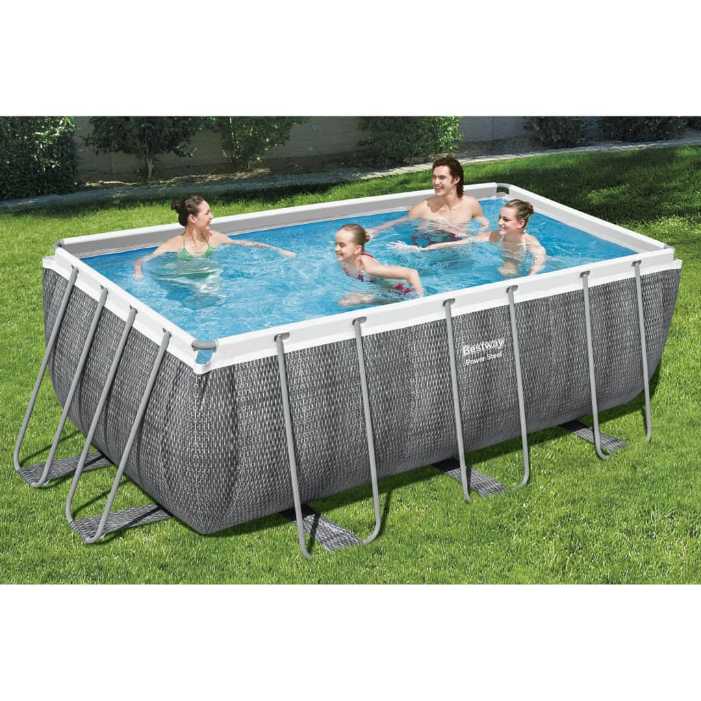 Bestway Zwembadset Power Steel rechthoekig 412x201x122 cm is nu te koop bij PeponiXL, paradijselijk wonen!