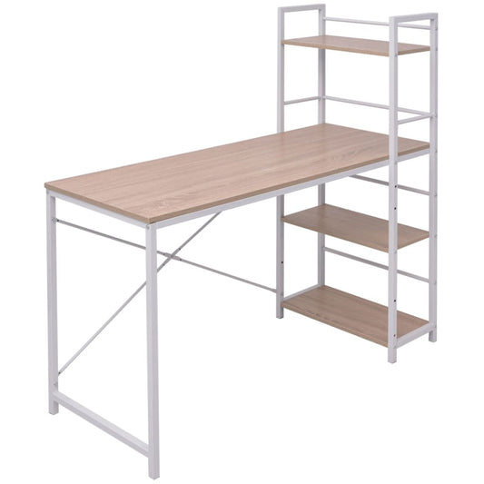 Bureau met boekenkast 4-laags eikenkleurig is nu te koop bij PeponiXL, paradijselijk wonen!