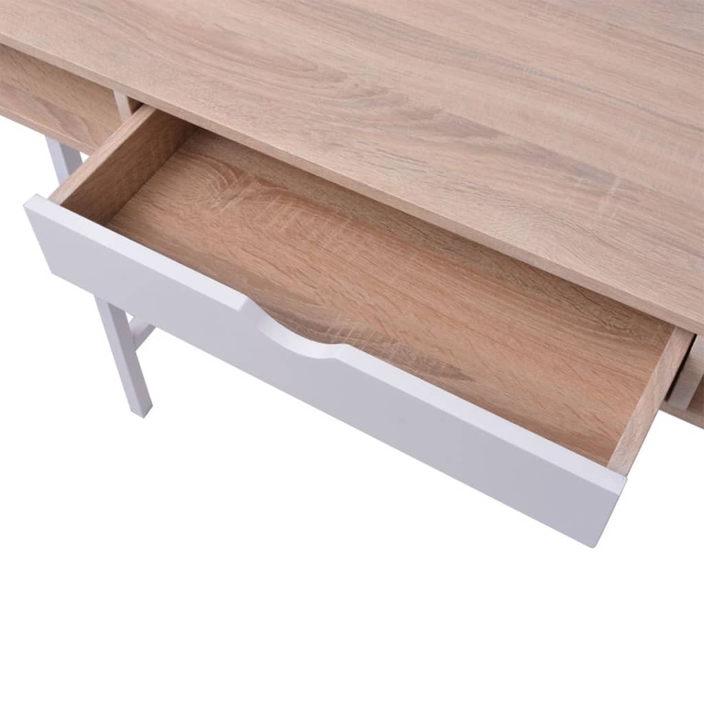 bureau met 1 lade eiken en wit is nu te koop bij PeponiXL, paradijselijk wonen!
