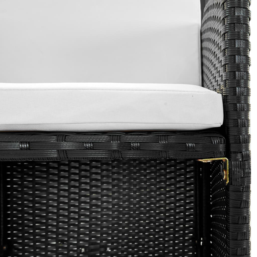 5-delige Tuinset met kussens poly rattan zwart is nu te koop bij PeponiXL, paradijselijk wonen!