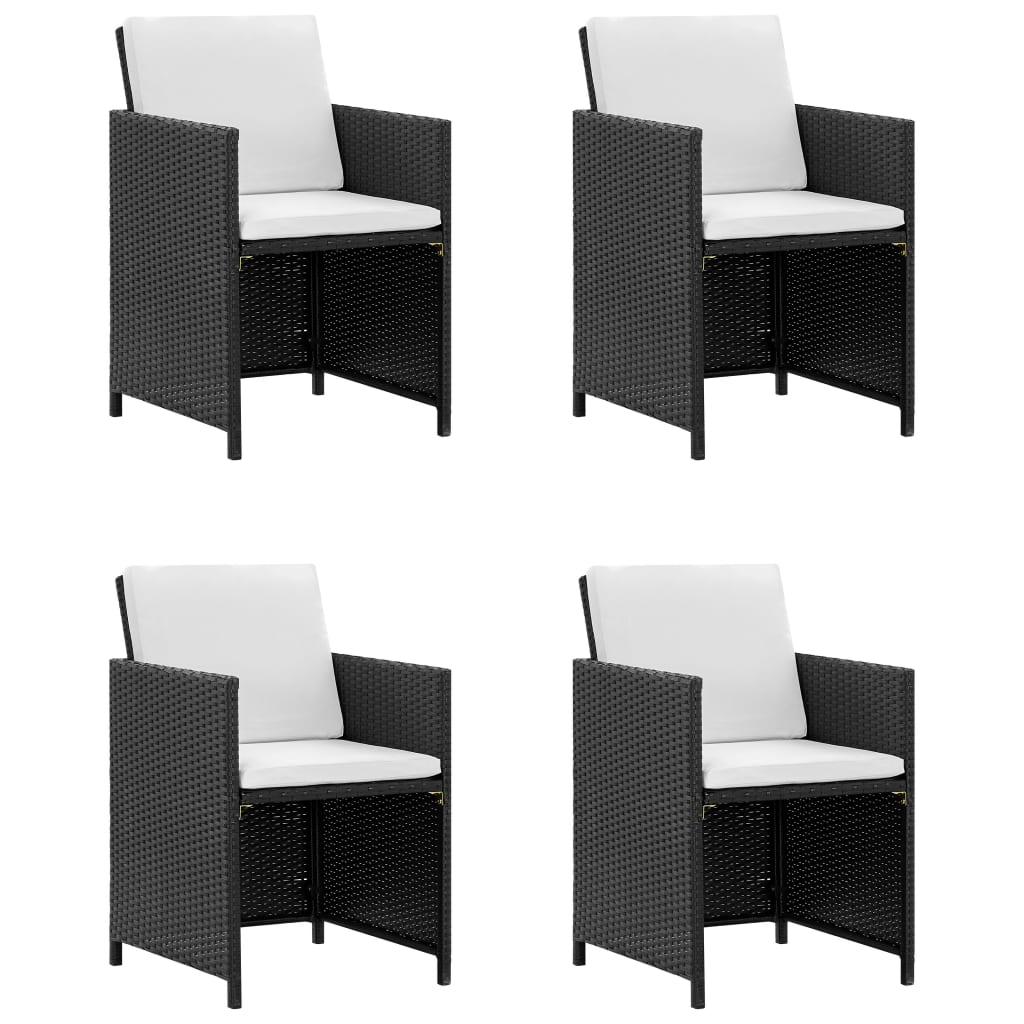 9-delige Tuinset met kussens poly rattan zwart is nu te koop bij PeponiXL, paradijselijk wonen!