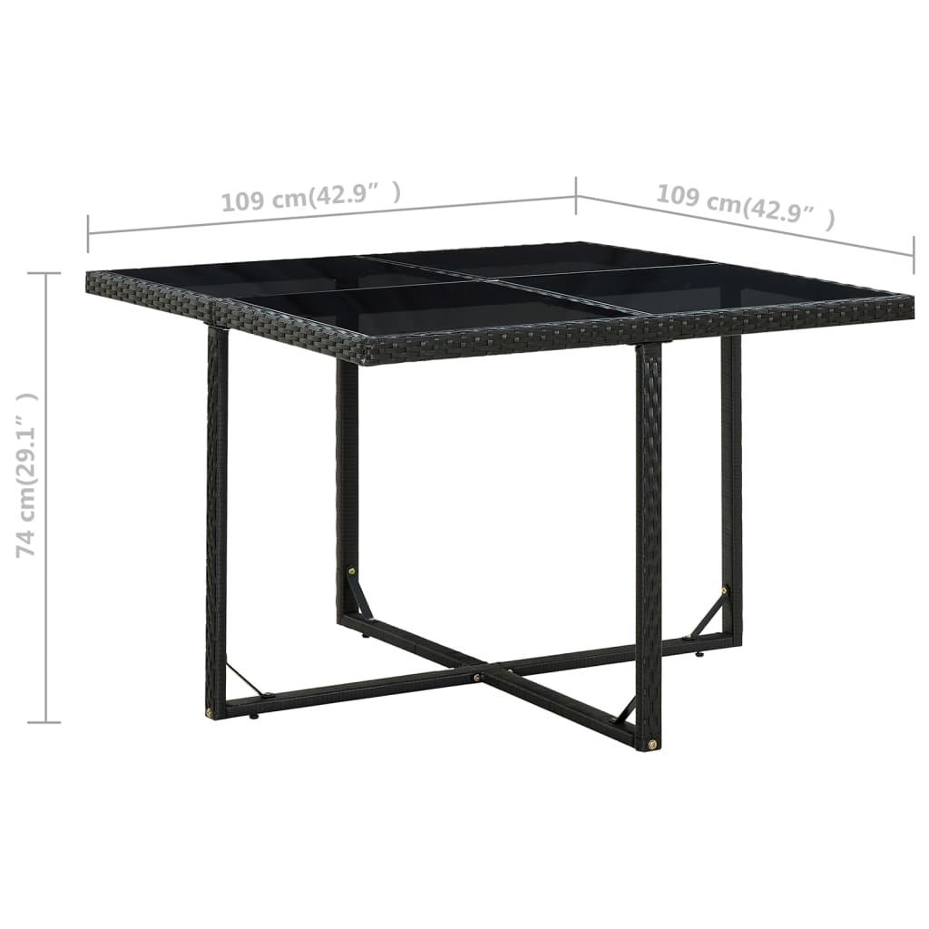 9-delige Tuinset met kussens poly rattan zwart is nu te koop bij PeponiXL, paradijselijk wonen!