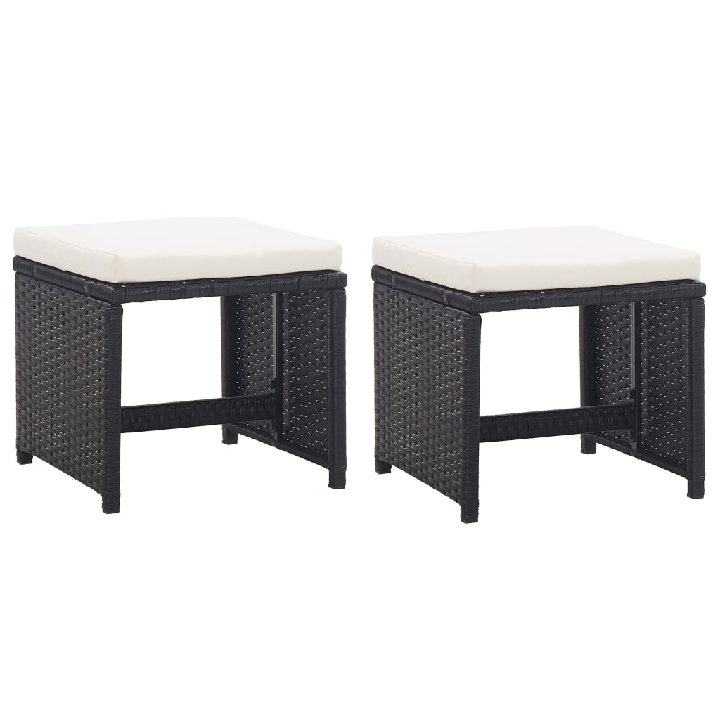9-delige Tuinset met kussens poly rattan zwart is nu te koop bij PeponiXL, paradijselijk wonen!
