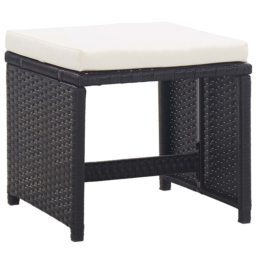13-delige Tuinset met kussens poly rattan zwart is nu te koop bij PeponiXL, paradijselijk wonen!
