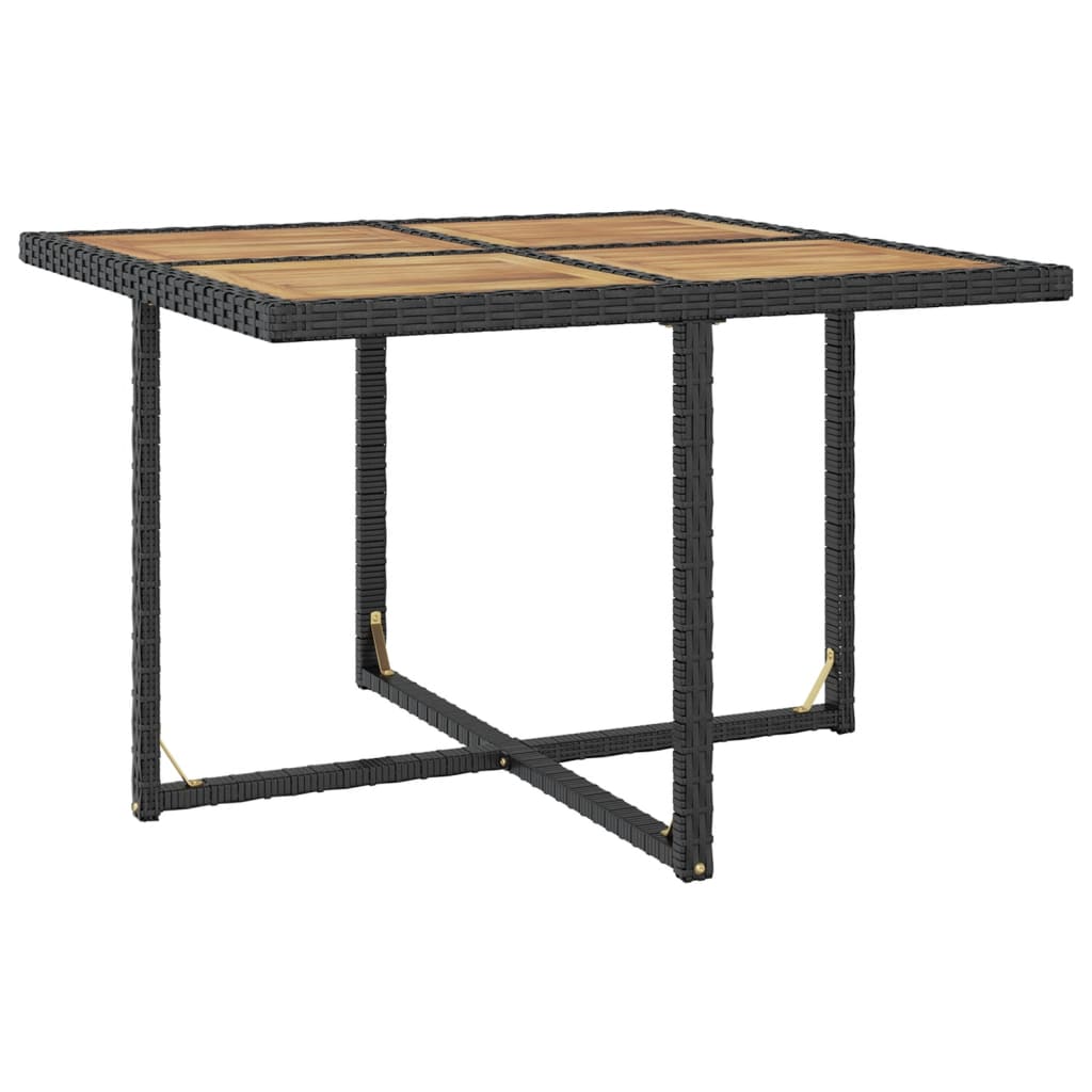 9-delige Tuinset poly rattan en acaciahout zwart is nu te koop bij PeponiXL, paradijselijk wonen!