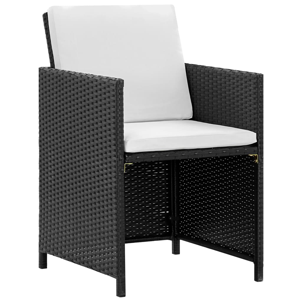 9-delige Tuinset met kussens poly rattan zwart is nu te koop bij PeponiXL, paradijselijk wonen!
