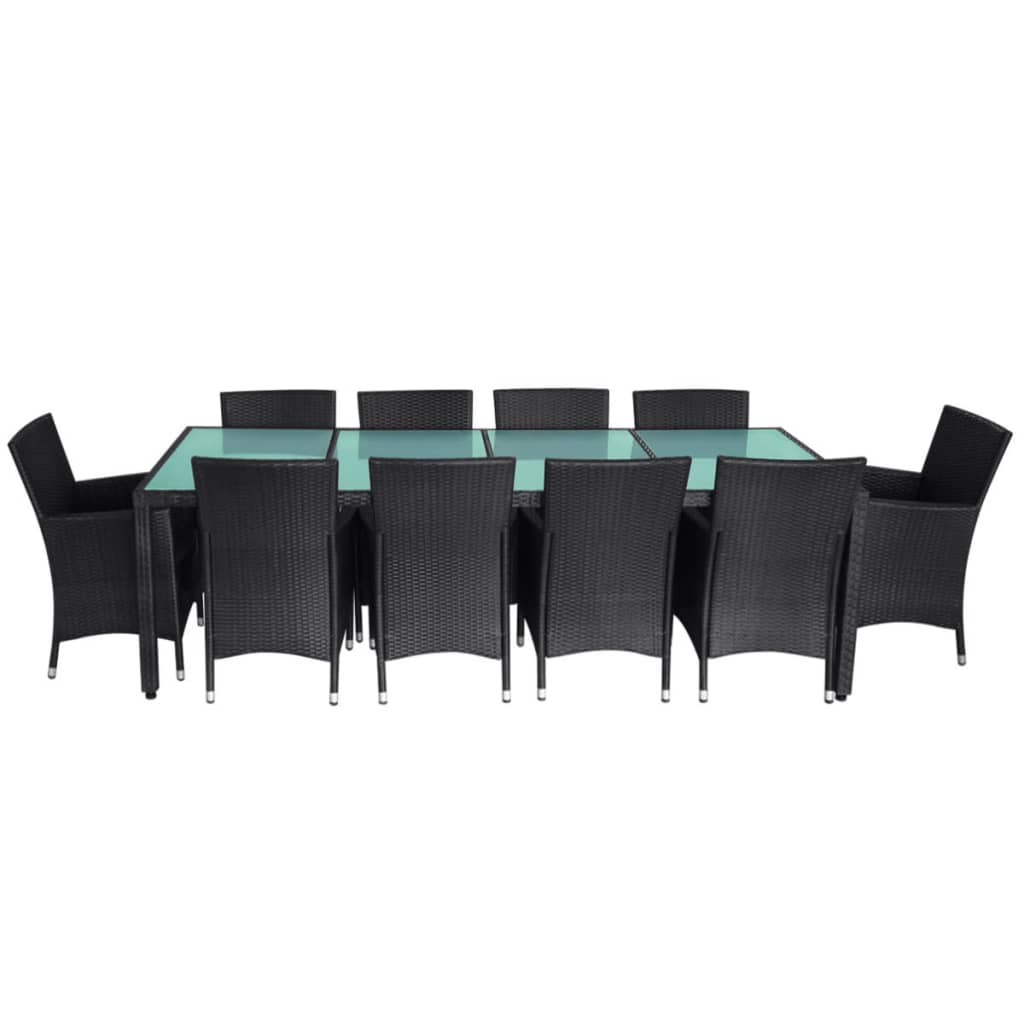 11-delige Tuinset met kussens poly rattan zwart is nu te koop bij PeponiXL, paradijselijk wonen!