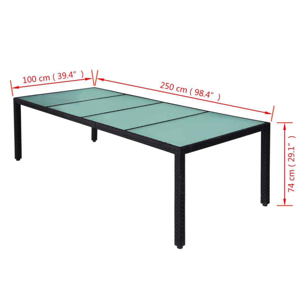 11-delige Tuinset met kussens poly rattan zwart is nu te koop bij PeponiXL, paradijselijk wonen!