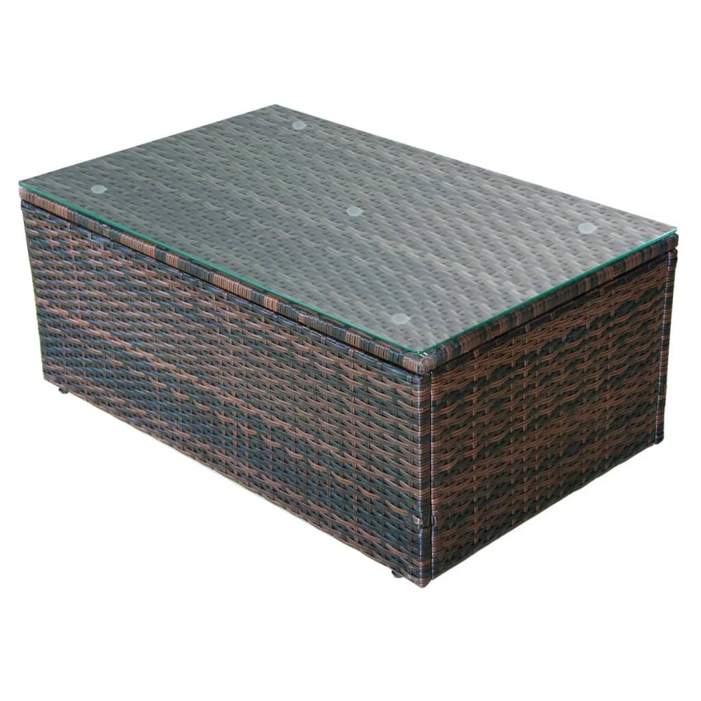 4-delige Loungeset met kussens poly rattan bruin is nu te koop bij PeponiXL, paradijselijk wonen!