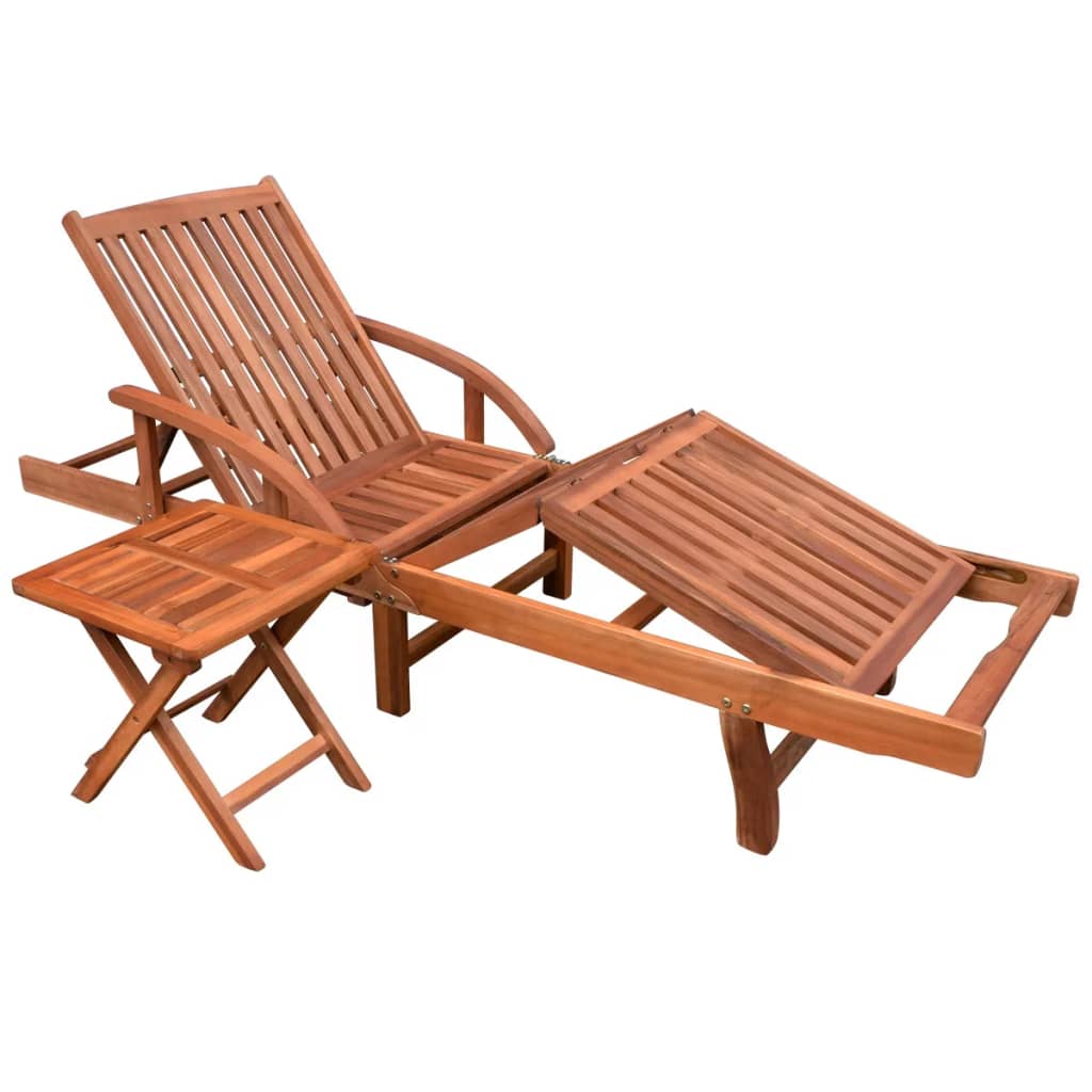 Ligbed met tafel massief acaciahout is nu te koop bij PeponiXL, paradijselijk wonen!