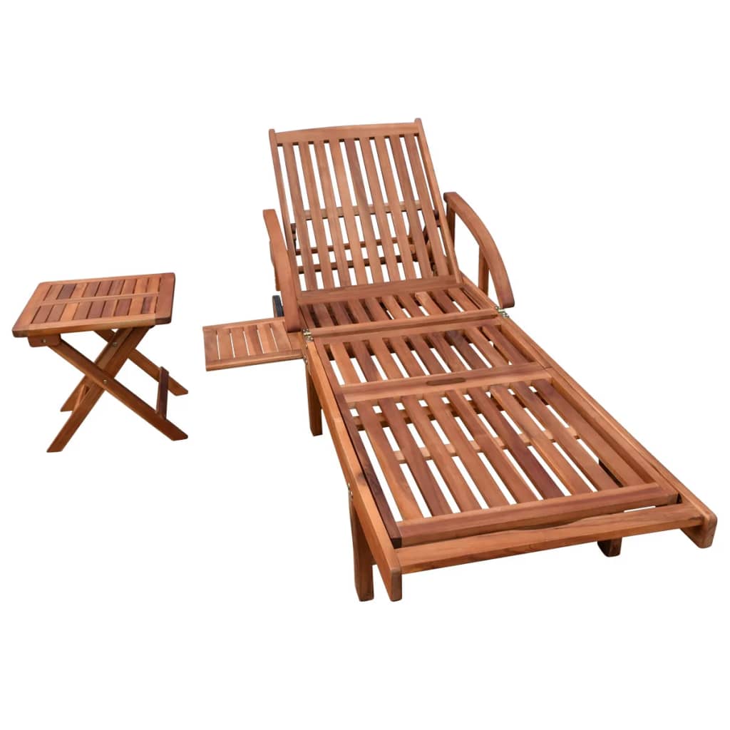 Ligbed met tafel massief acaciahout is nu te koop bij PeponiXL, paradijselijk wonen!