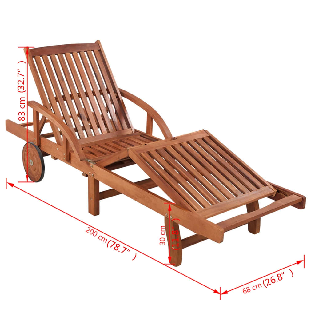 Ligbed met tafel massief acaciahout is nu te koop bij PeponiXL, paradijselijk wonen!